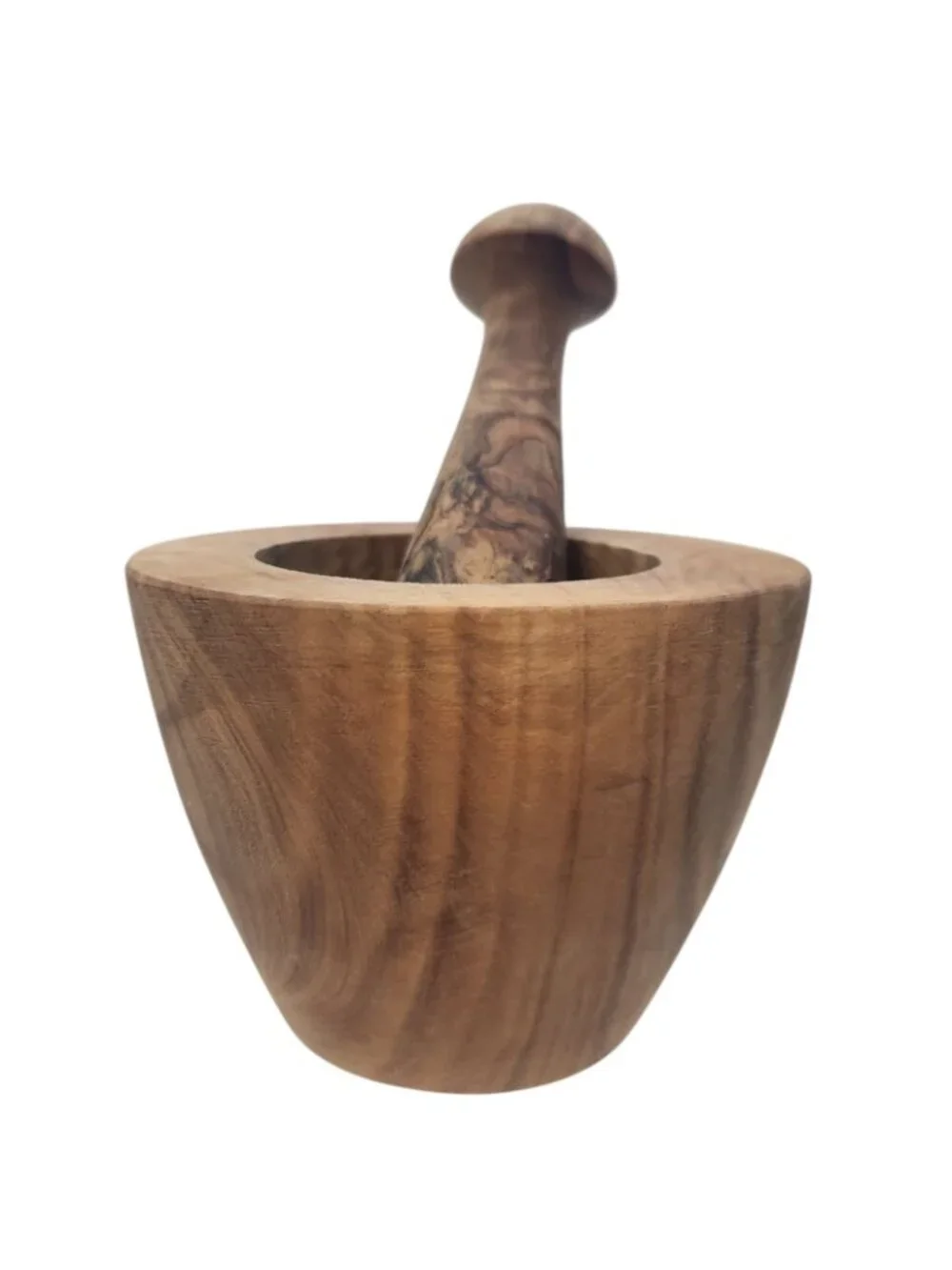 Hand Turned Hardwood Mortar & Pestle Rustic Artisan Kitchen Spice Grinder 3.8